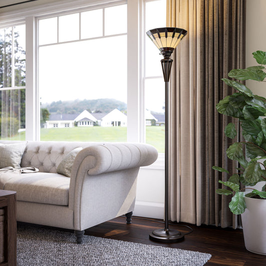 Harmond Glass Torchiere Floor Lamp