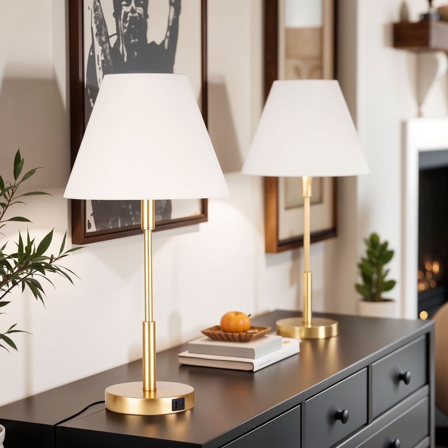 Marlow Lamp Set with USB ports