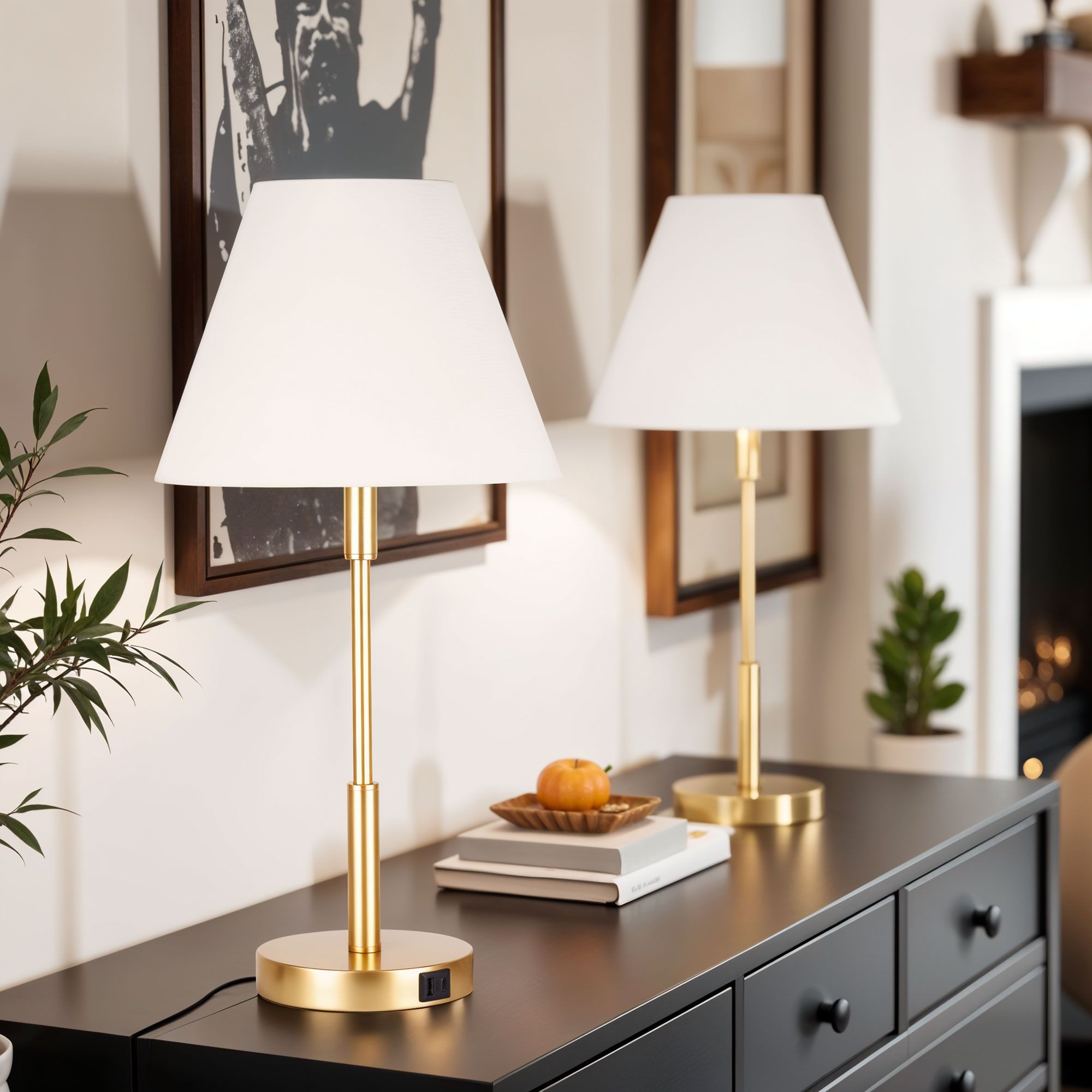 Marlow Lamp Set with USB ports