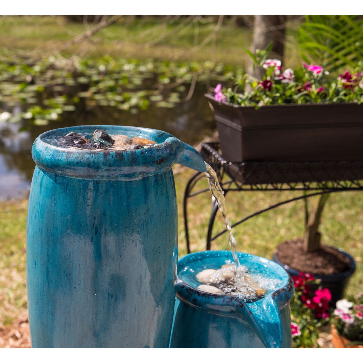 Vessel Cascading Floor Fountain