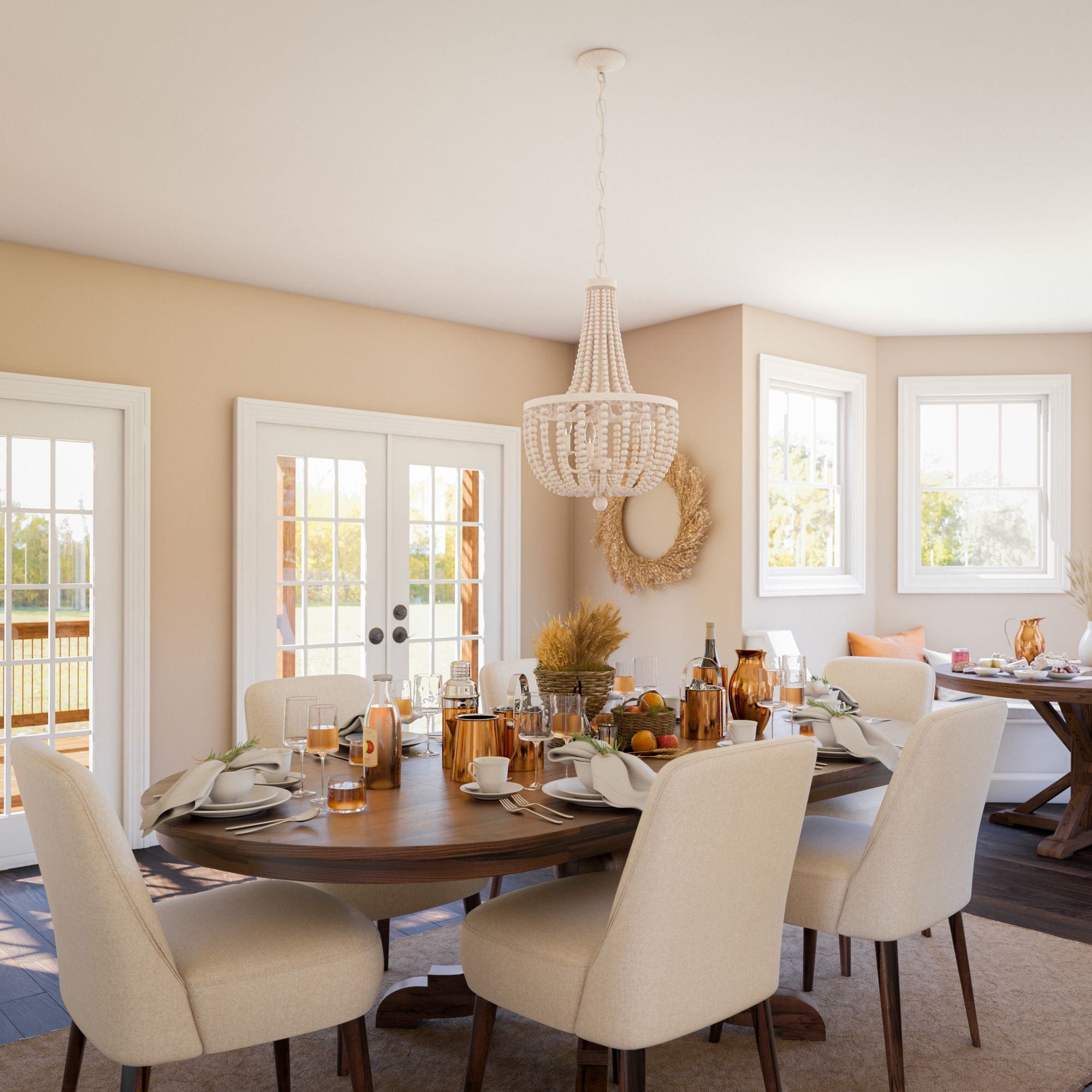 Dumas 3-Light Wood Beach Chandelier